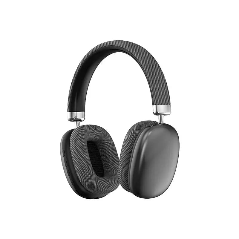 Casque audio supra-auriculaire sans fil Hi-Fi avec bandeau en tissu, tige métallique réglable, pour musique en extérieur, avec suppression du bruit