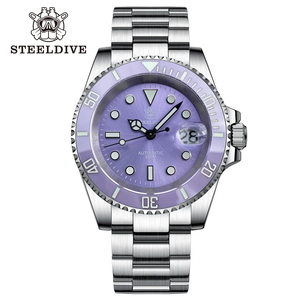 STEELDIVE nouveau schéma de couleurs classique Water Ghost SD1953Super BGW9 lumineux NH35 mouvement 30Bar étanche montre-bracelet mécanique