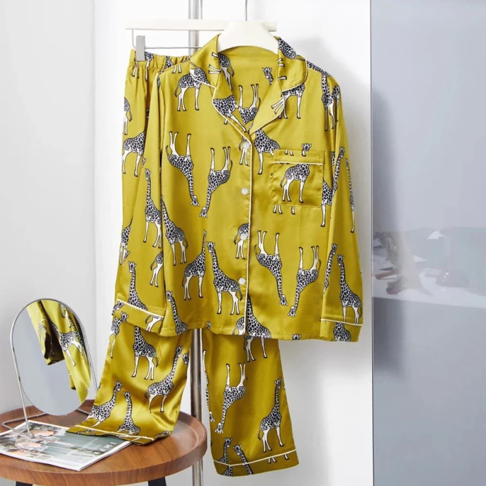 Vêtements de nuit de style européen pour femmes, élegant, irritation y, mode, salons féminins, esthétique, imprimé, printemps, automne, pyjamas