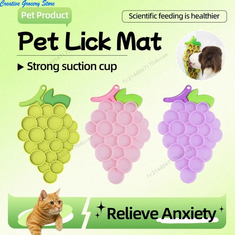 Tapis de léchage en silicone pour animaux de compagnie avec ventouses antidérapantes, distributeur de friandises liquides anti-étouffement pour