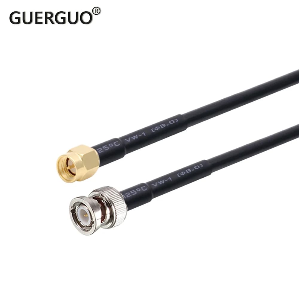 Câble RG58 BNC mâle vers SMA mâle, adaptateur de connecteur de câble d'extension RF 50 Ohm, cavalier RF Pigtail 0.5M 1M 2M 5M 10M 20M