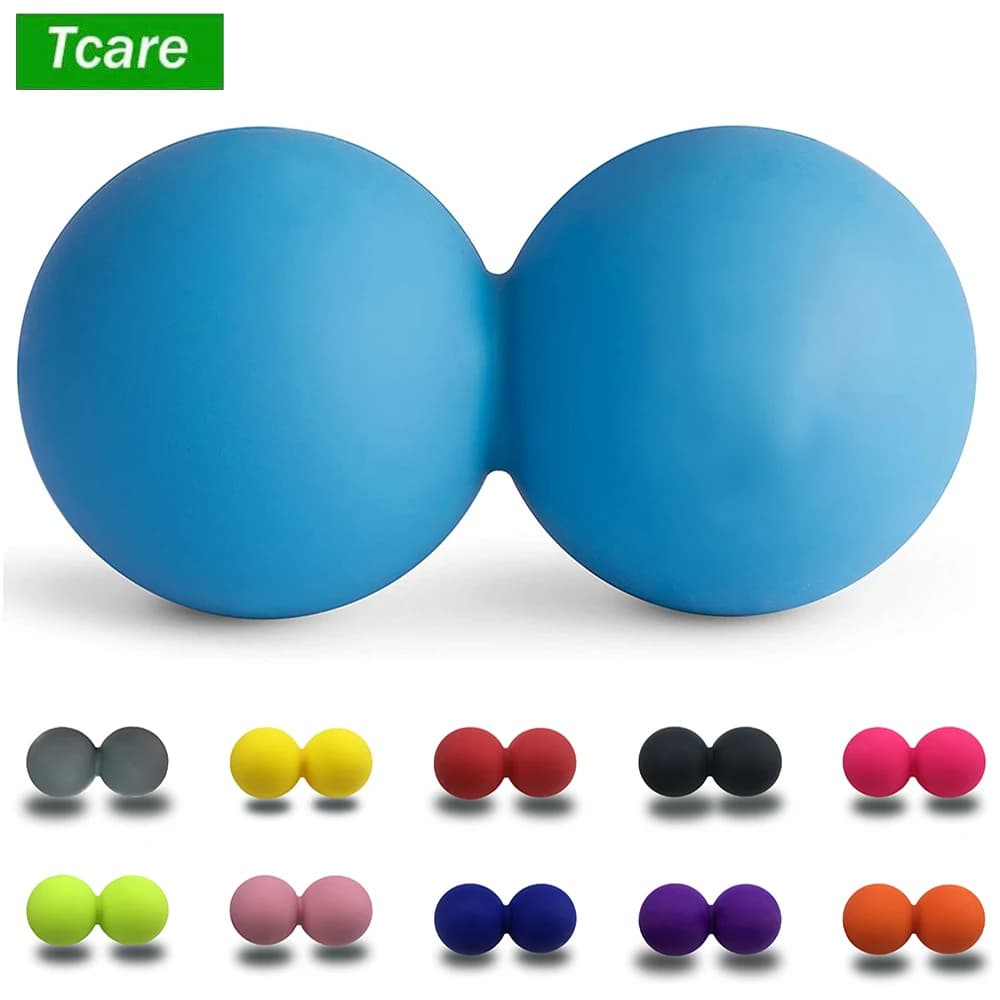 Boule de massage aux cacahuètes Tcare - Boule de massage double crosse et boule de mobilité pour la physiothérapie - Outil de massage des tissus
