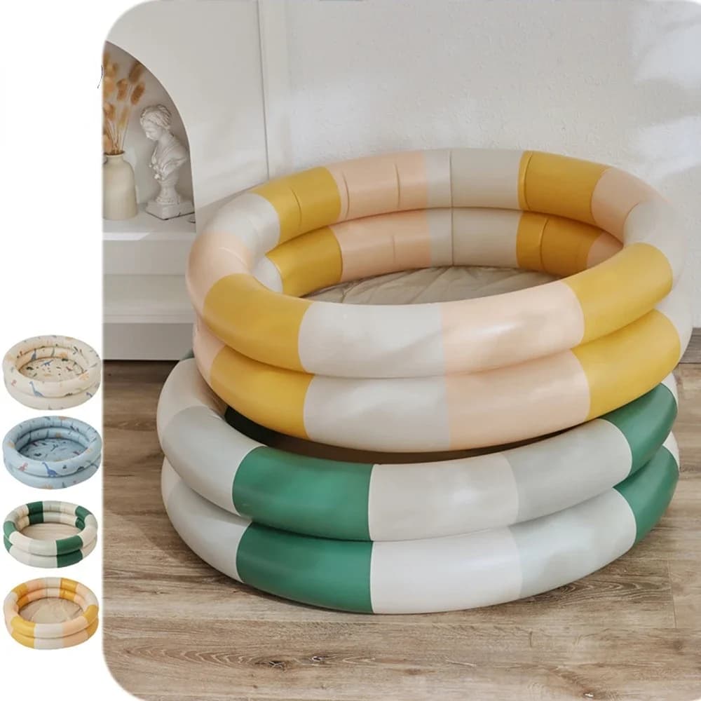 Piscine gonflable vintage pour bébé, 3 tailles, baignoires rondes en PVC souple, gain de place, pour la maison