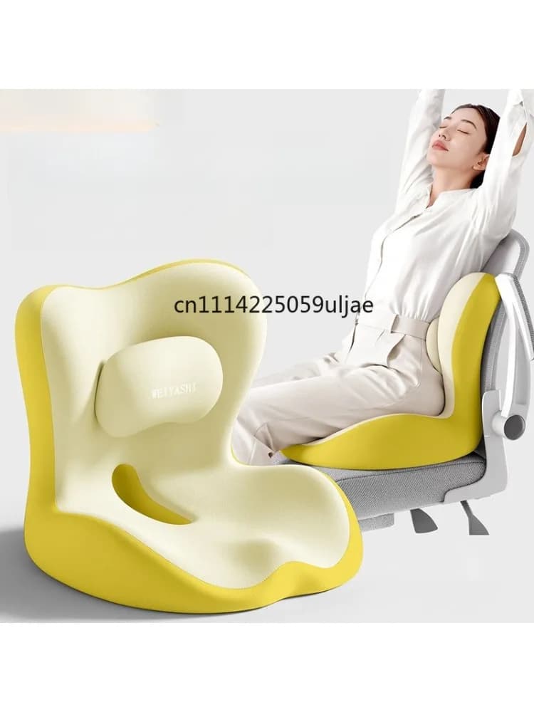 Coussin de siège ergonomique avec soutien lombaire intégré, respirant, pour le bureau et les longues sessions assises