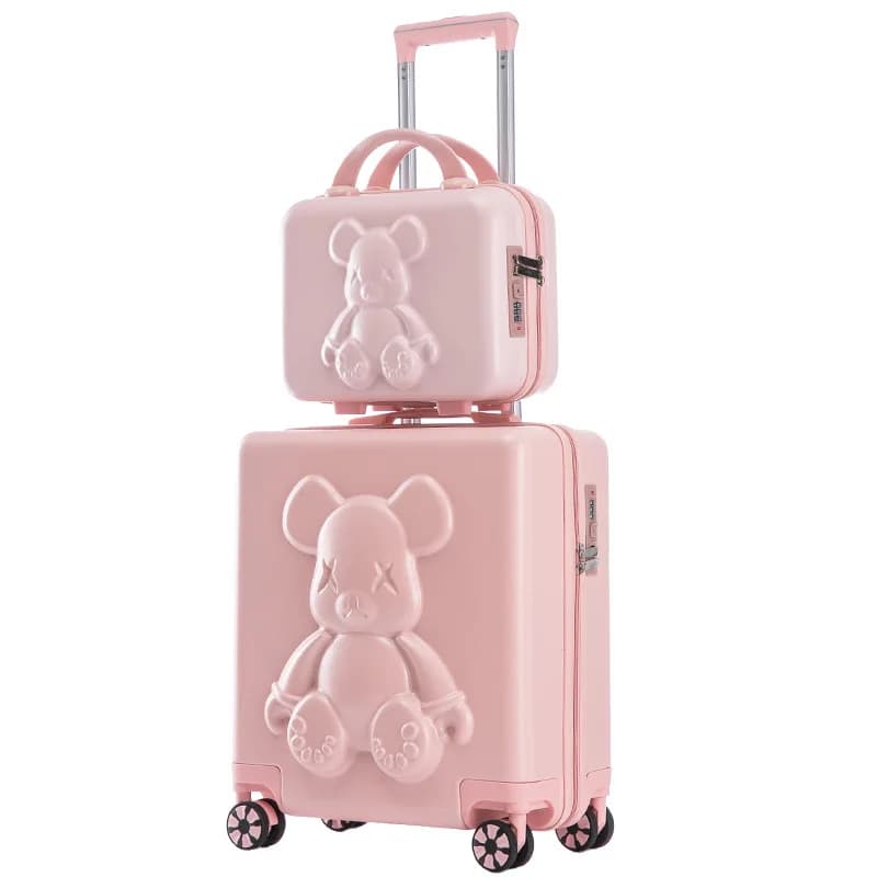 Valise de voyage à roulettes pour hommes et femmes, chariot à roulettes universel, bagage à main, trousse de maquillage, valise d'embarquement, 18