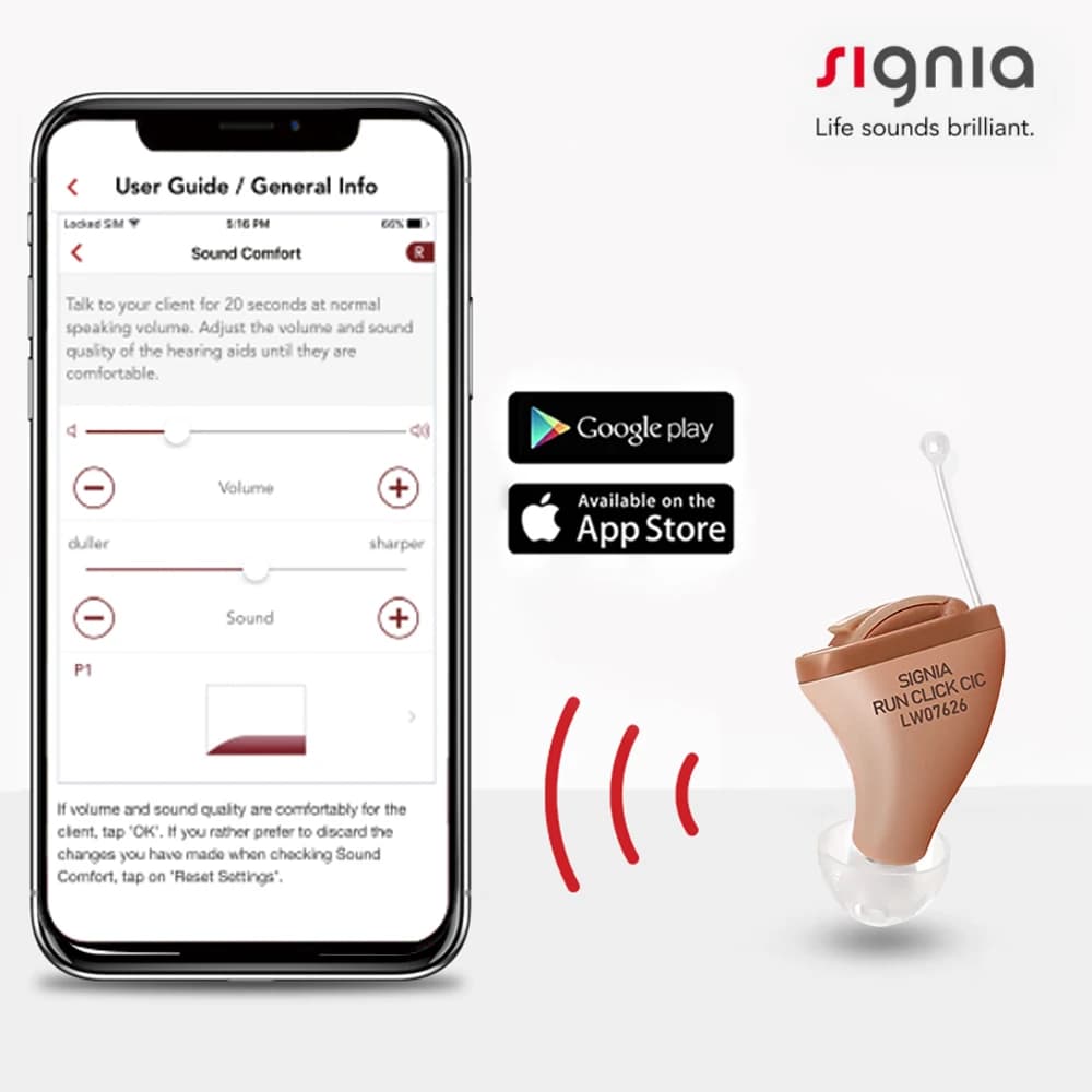 Signia-Appareils auditifs numériques CIC invisibles à 8 canaux, amplificateur de son pour téléphone portable