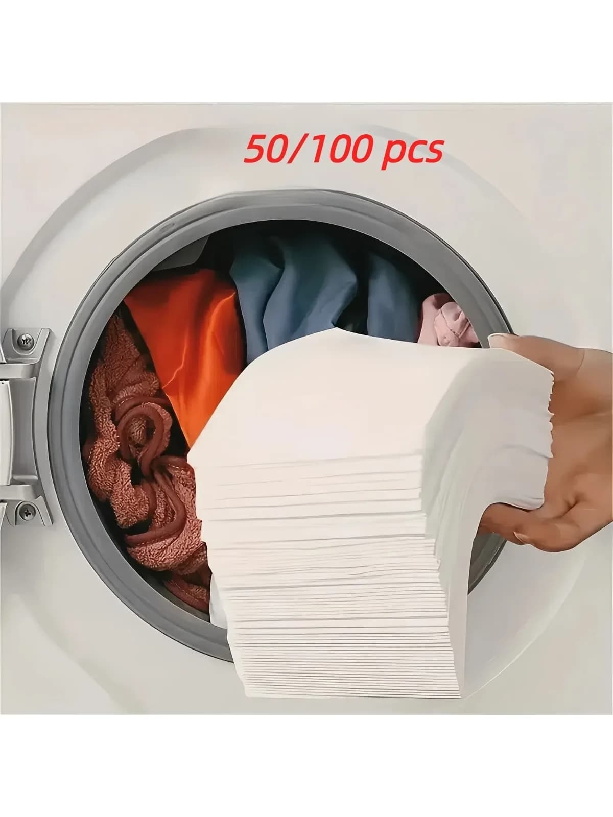50/100 lingettes anti-décoloration pour le linge, lingettes de lavage pour prévenir le transfert de couleur et la décoloration des vêtements