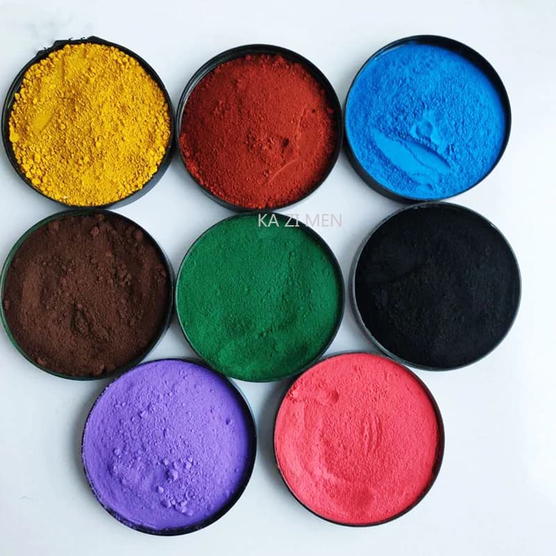 Agent de parc en béton, pigment d'oxyde de fer, revêtement en caoutchouc, poudre rouge d'oxyde de fer, ciment de carrelage, pigment noir de fer, 1kg
