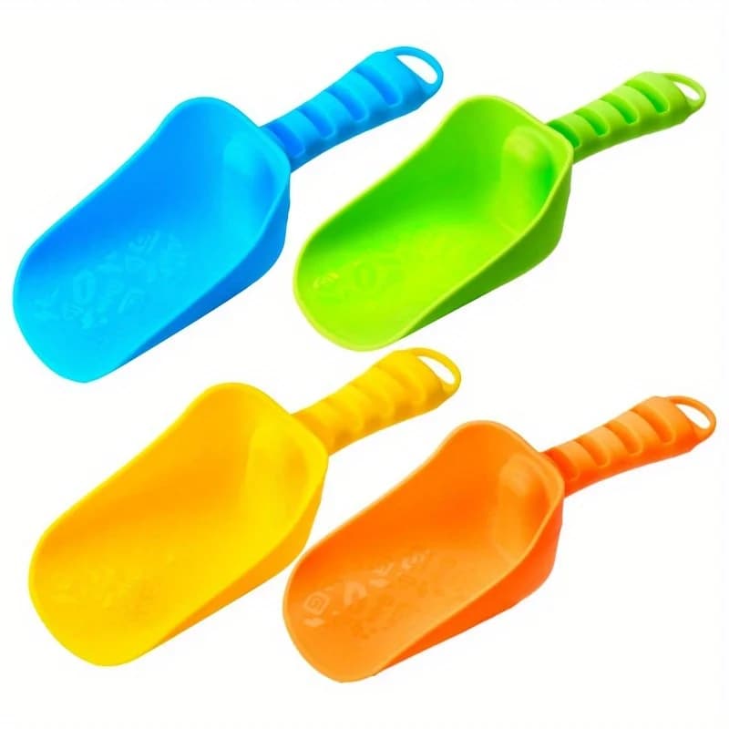 JOYFY Lot de 4 pelles à sable de plage colorées, jouets de plage de voyage pour tout-petits, pour le jeu de fouillis en extérieur, cadeau d'été