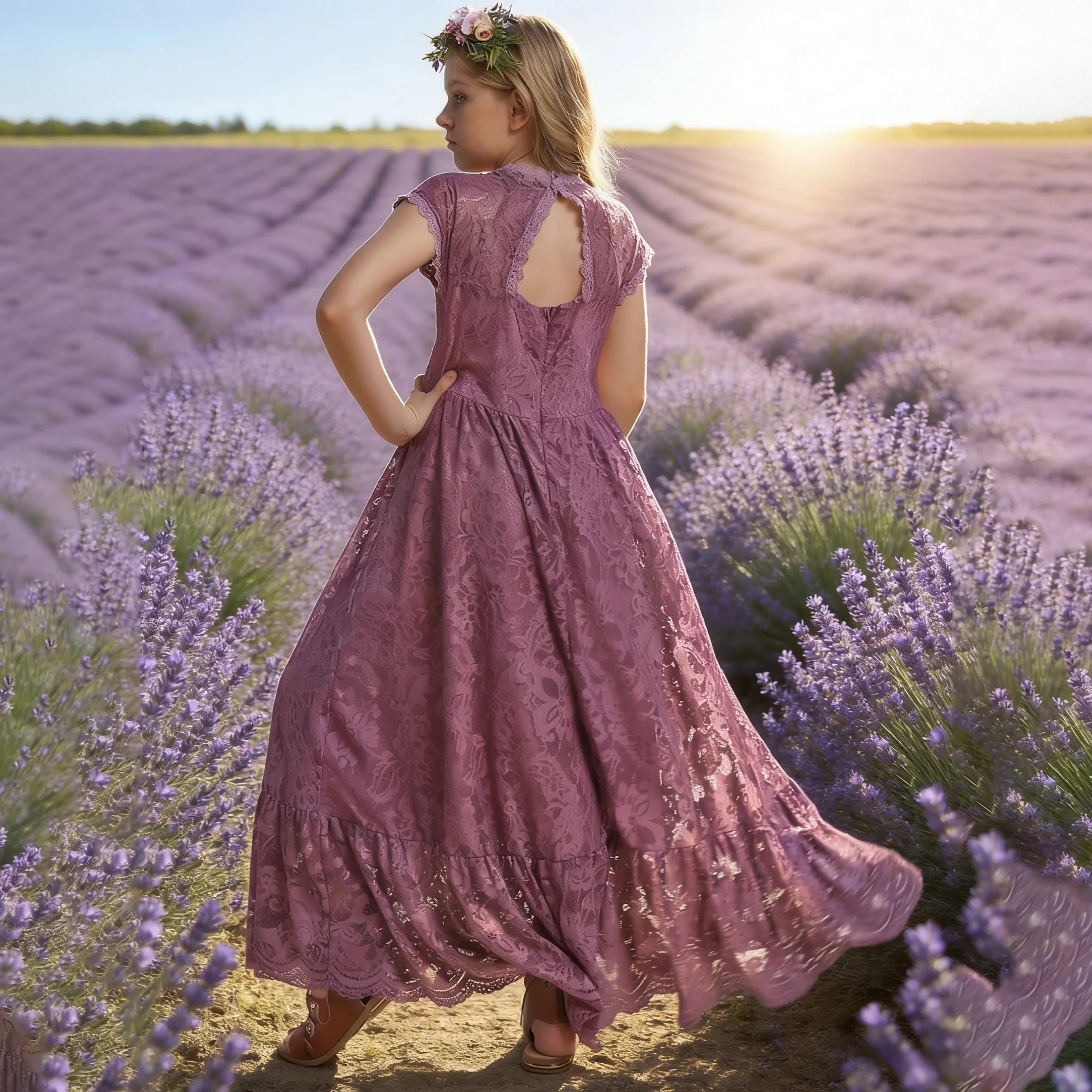 Robe de princesse en coton et dentelle pour filles, vêtements de Noël pour enfants, robe de mariée pour enfants, robe de soirée pour adolescents,