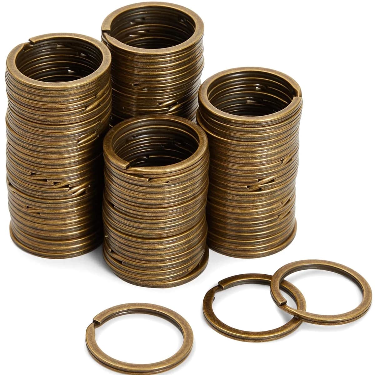 30/60/100 porte-clés en métal accessoires de porte-clés plats fendus amovibles pour la maison, la voiture, le portefeuille, le bureau Kit