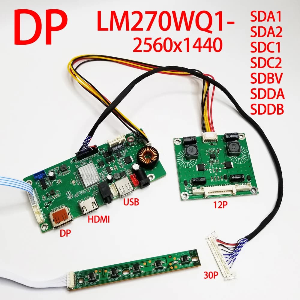 27 "pouces imac LM270WQ1-SDC2/LM270WQ1-SDA1/LM270WQ1-SDA2 DP + HDMI + USB EDP Kit de carte contrôleur de pilote pour écran LCD LED 2560X1440