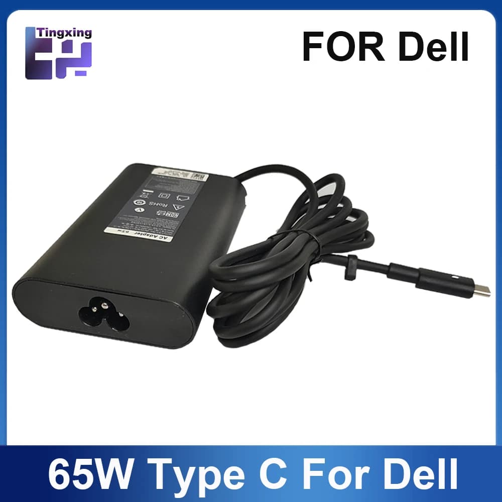 Chargeur d'ordinateur portable de type C USB-C 65W pour Dell Latitude 7275 7370 5420 5285 5290 5520 XPS 13 9250 9360 9365 9370 9380 9350 9550 02YK0F