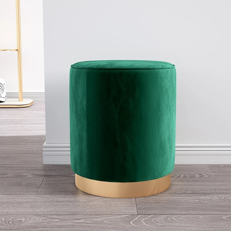 Salon tabouret rond vanité tabouret velours Ottoman repose-pieds bureau à domicile Compact bas Pouf chaussure tabouret à langer Dia33XH42cm