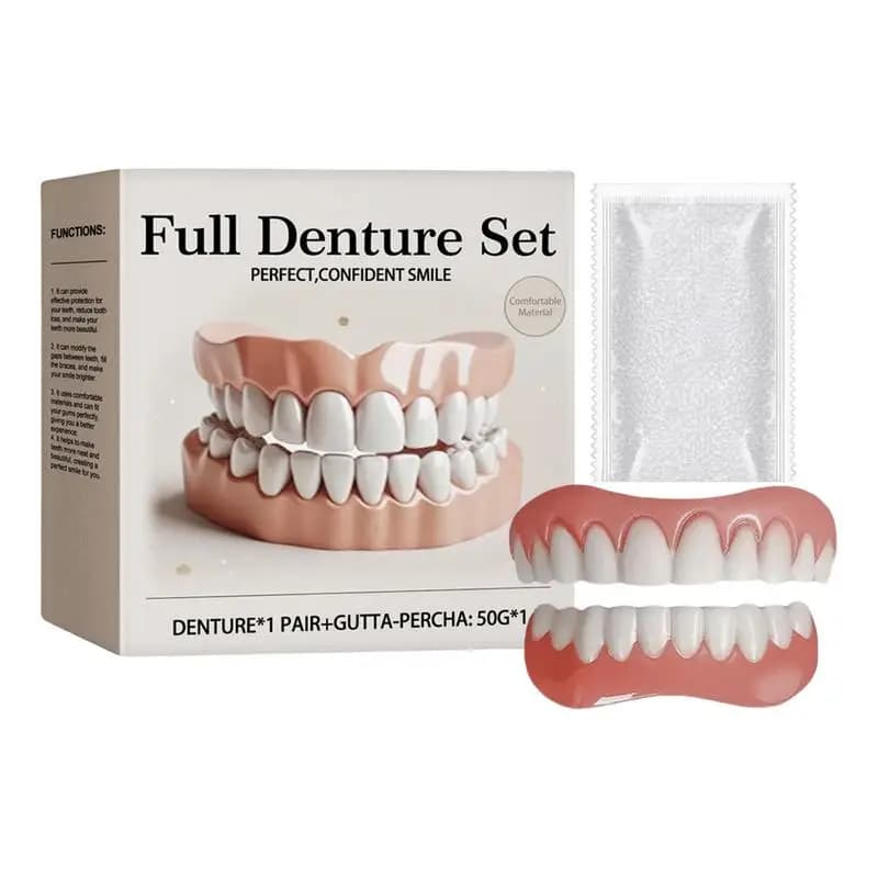 Prothèses dentaires en silicone moulables pour hommes et dents de placage pour femmes, ensemble supérieur et inférieur assorti