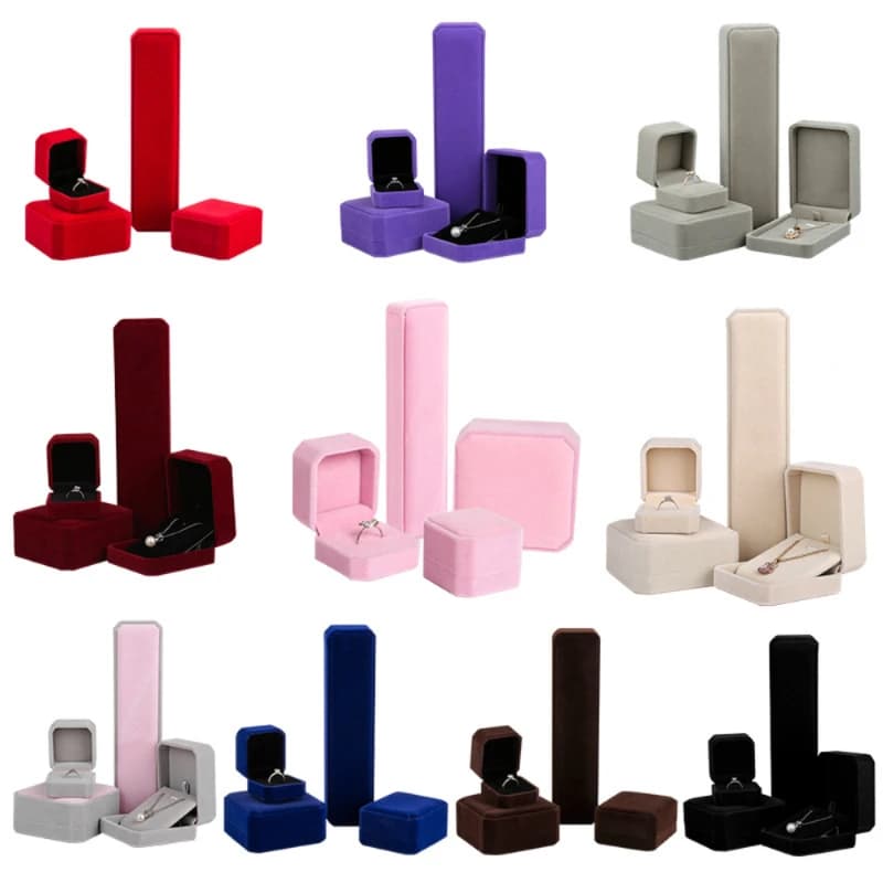 Étui de transport en velours 10 couleurs, boîte-cadeau pour la fabrication de bijoux, bague, collier, boucles d'oreilles, porte-bracelet,