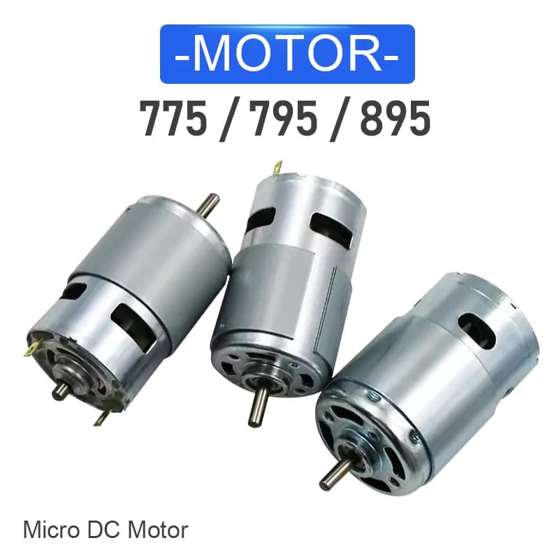 Moteur à courant continu haute puissance à couple élevé 775 795 895, 12V 24V, Double roulement à billes, moteur à grande vitesse, outils