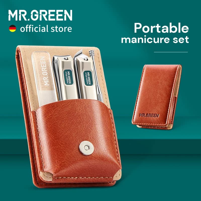 MR.GREEN – ensemble de manucure Portable, kit de pédicure, coupe-ongles en acier inoxydable, outil de voyage, étui de toilettage, boîte cadeau,
