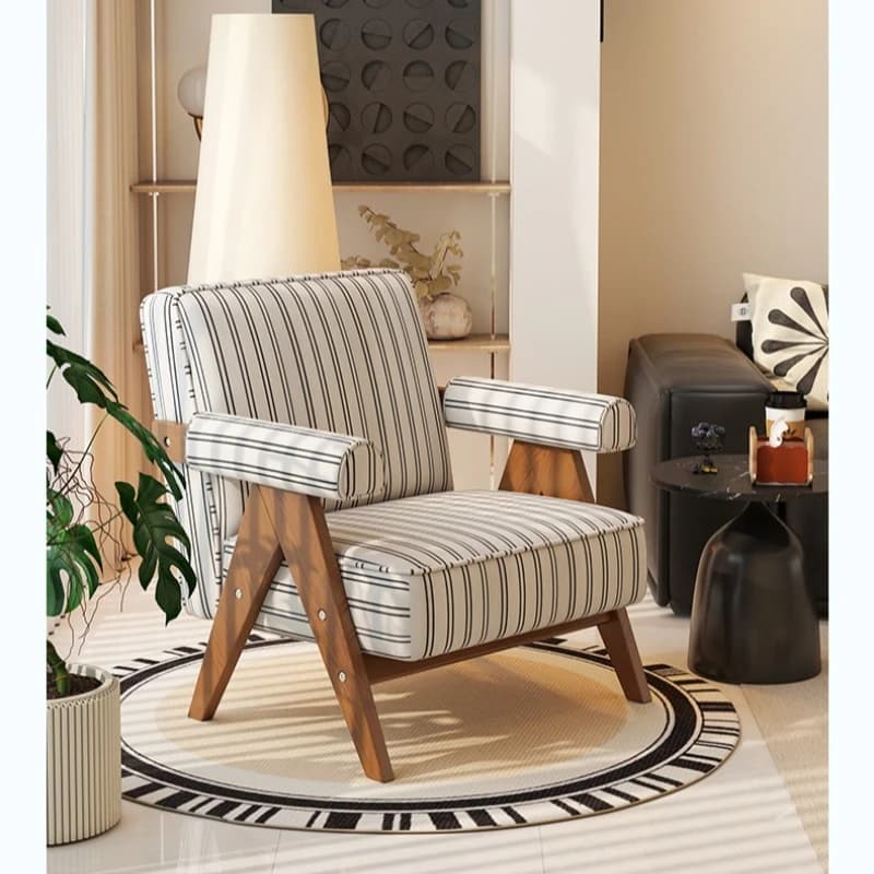 Crème vent canapé chaise en bois massif rétro salon loisirs chaise simple hôtel chez l'habitant canapé chaise meubles de maison Диaksi