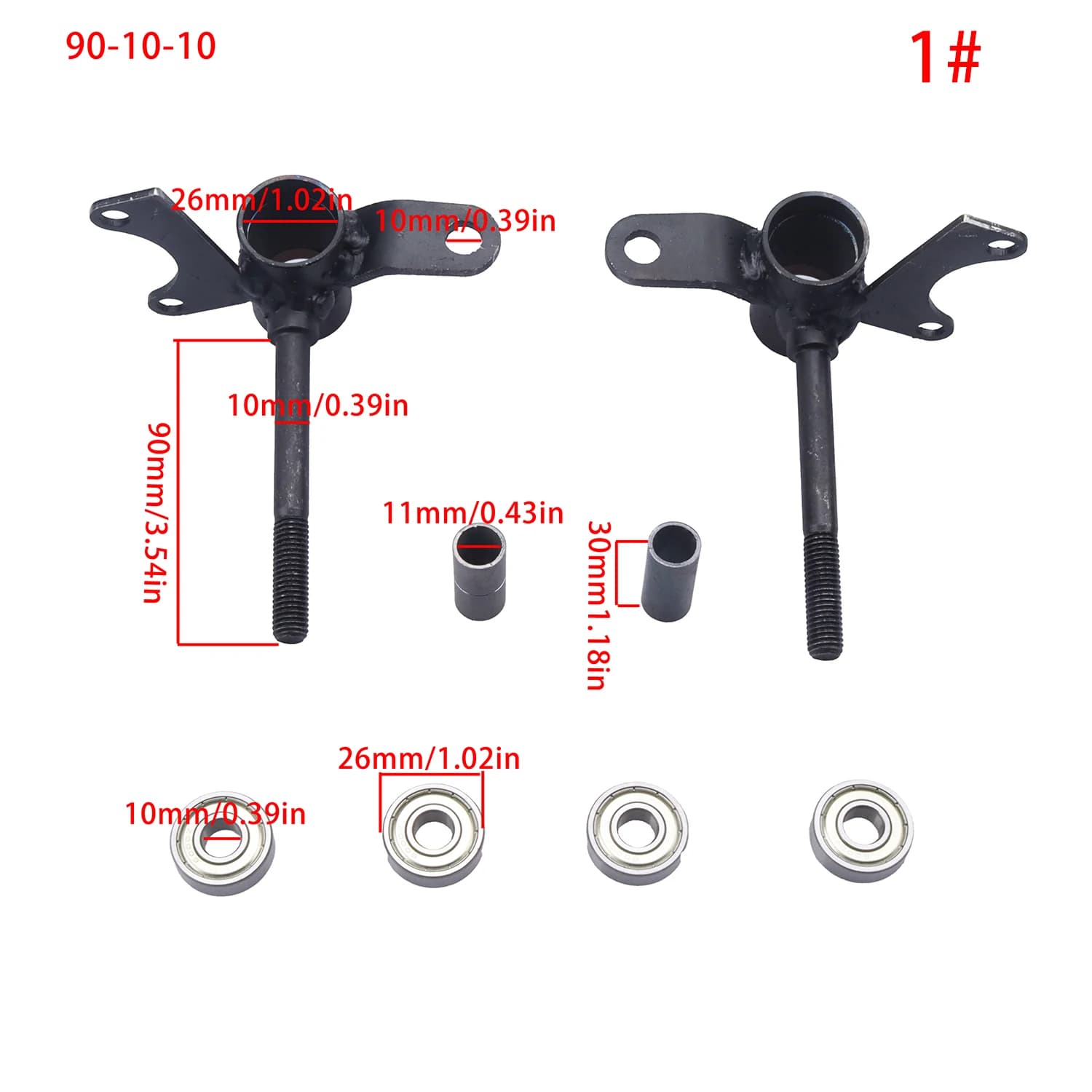 Joint de direction avant, arbre de 10MM 12MM, Compatible avec Go Kart électrique à quatre roues et accessoires de Buggy de plage, pièce de rechange
