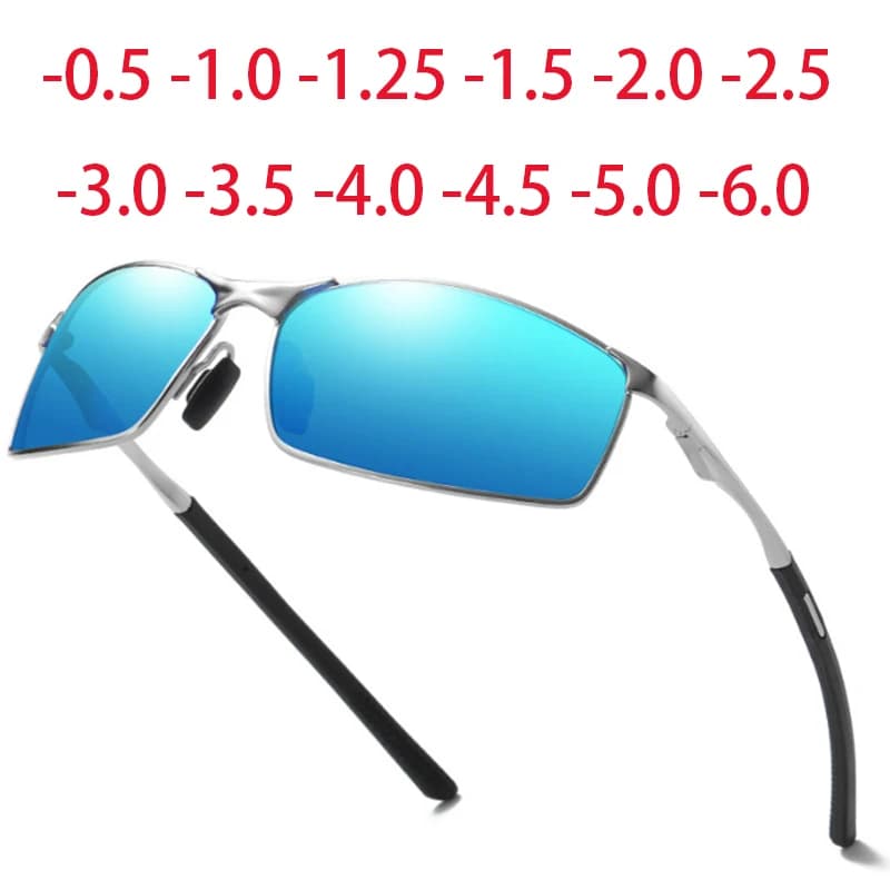 Lunettes de soleil carrées anti-absorbe ouissement pour hommes, lunettes de myopie, lunettes de soleil polarisées, métal, conduite, délinquants,