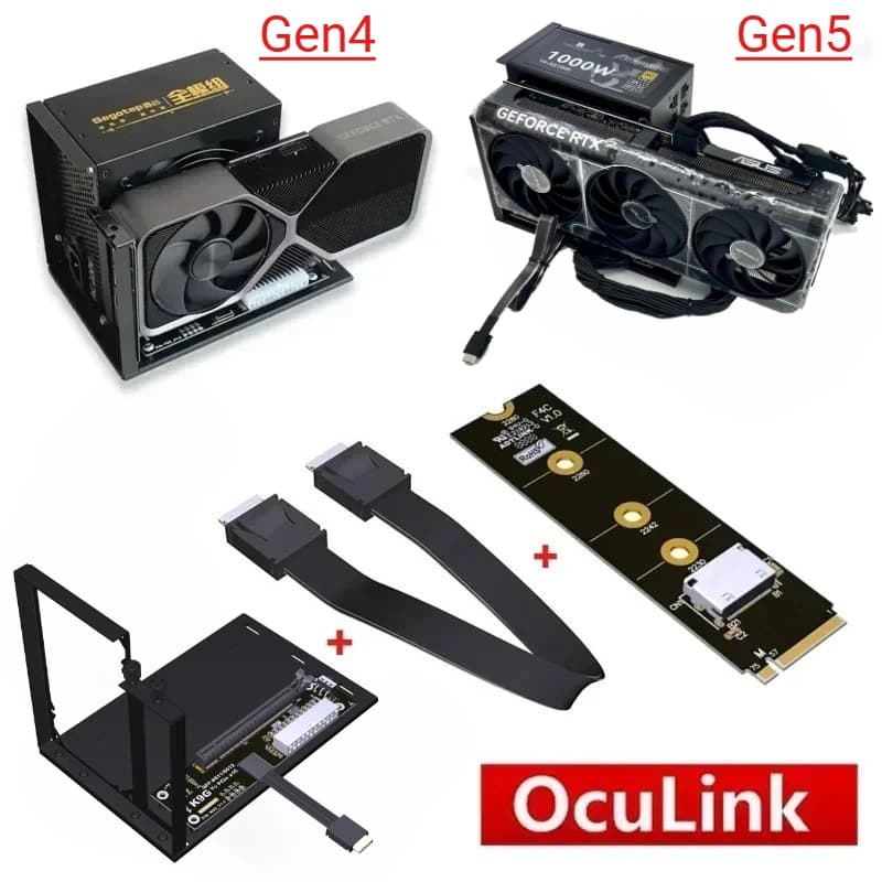 Marque eGPU OCuLink GPU Dock PCIe 4.0/5.0 ordinateur portable haute vitesse pour carte graphique vidéo externe M.2 Oculink vers PCIE X16