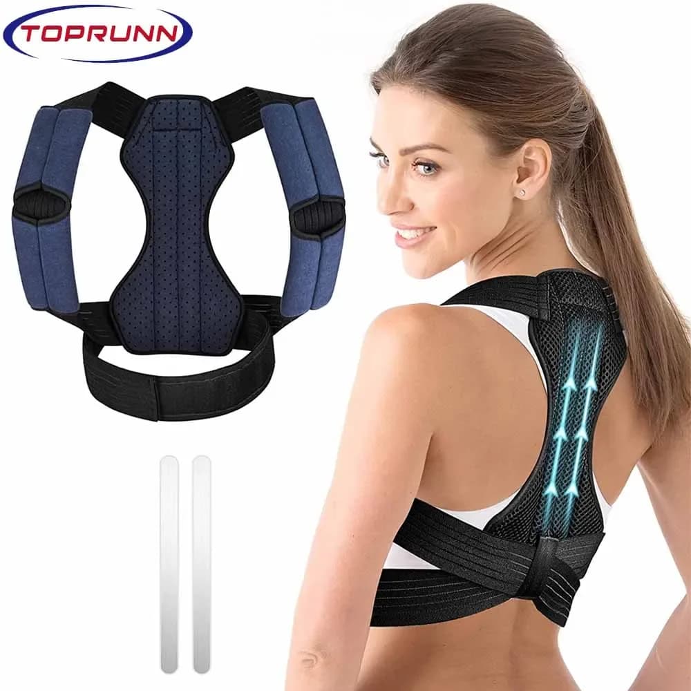 Attelle de posture dorsale réglable pour femmes et hommes, attelle de posture avec barres de soutien et coussinets confortables sous les ati elles