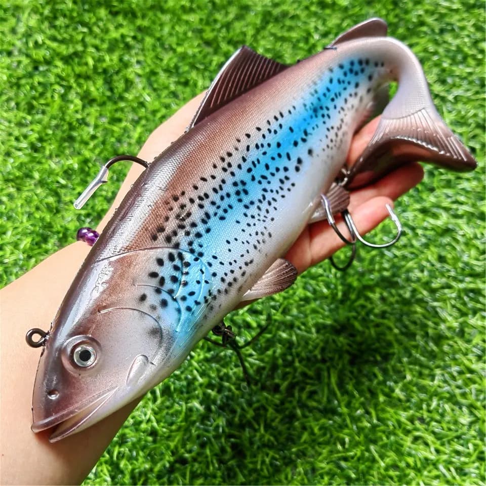 SWOLFY 20 cm/30 cm 134g/300g grand jeu 3D leurres en plastique leurres souples appâts en Silicone pour la pêche artificielle isca pesca