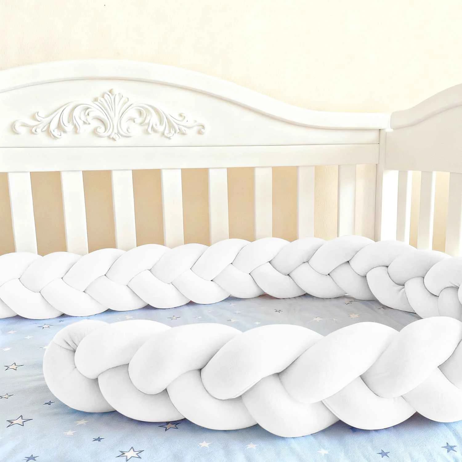 Protecteur de berceau de bébé 1-4m, coussin à nœud tressé pour nourrissons, décoration de chambre d'enfant en bas âge pour garçons et filles,
