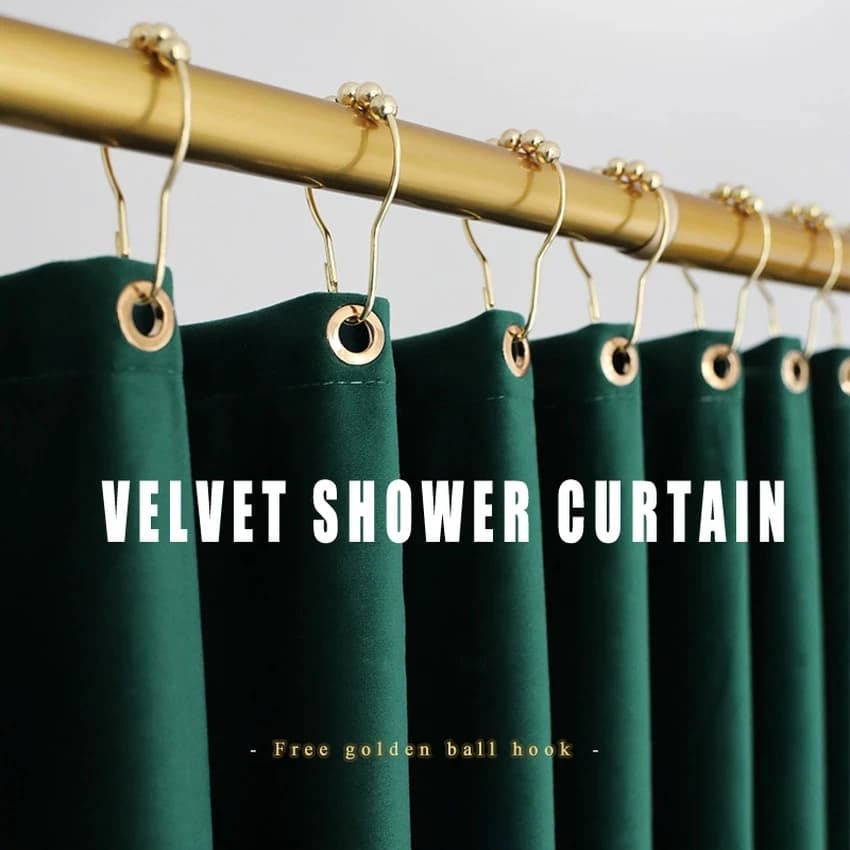 Ensemble de rideaux de douche en velours nordique à deux couches, tissu imperméable perforé gratuit, décor gothique, chaud, qualité supérieure