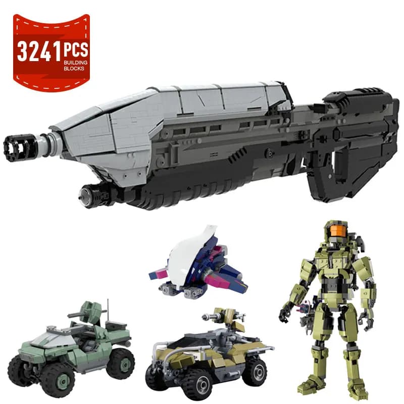 MOC Haloed MA5D pistolet modèle bloc de construction ensemble jeu de tir Banshee Warthog arme modèle militaire briques constructeur jouets cadeaux