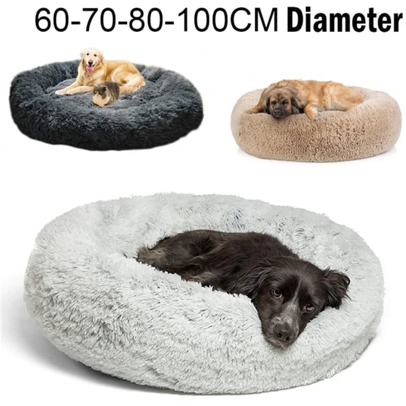 Lit Super doux pour chien, tapis en peluche pour chat, lits pour grands chiens, maison Labradors, coussin rond, accessoires de produits pour animaux