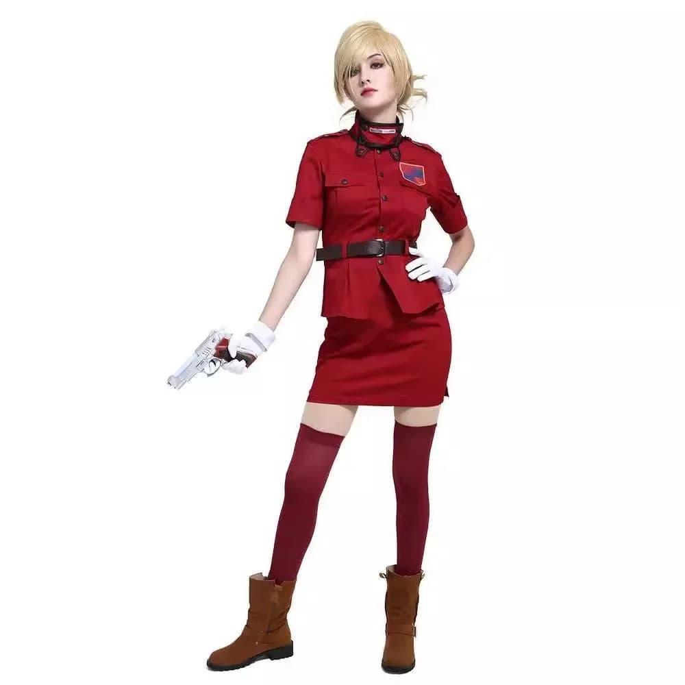 Perruque de Costume de Cosplay Anime Hellsing Herushingu Seras Victoria, uniforme de Police rouge Vampire, jupe perruque pour femmes et hommes,