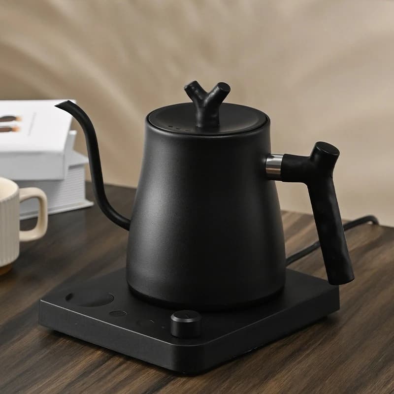 Bouilloire électrique à col de cygne en acier inoxydable de 1000 ml avec contrôle numérique de la température pour une infusion précise du café