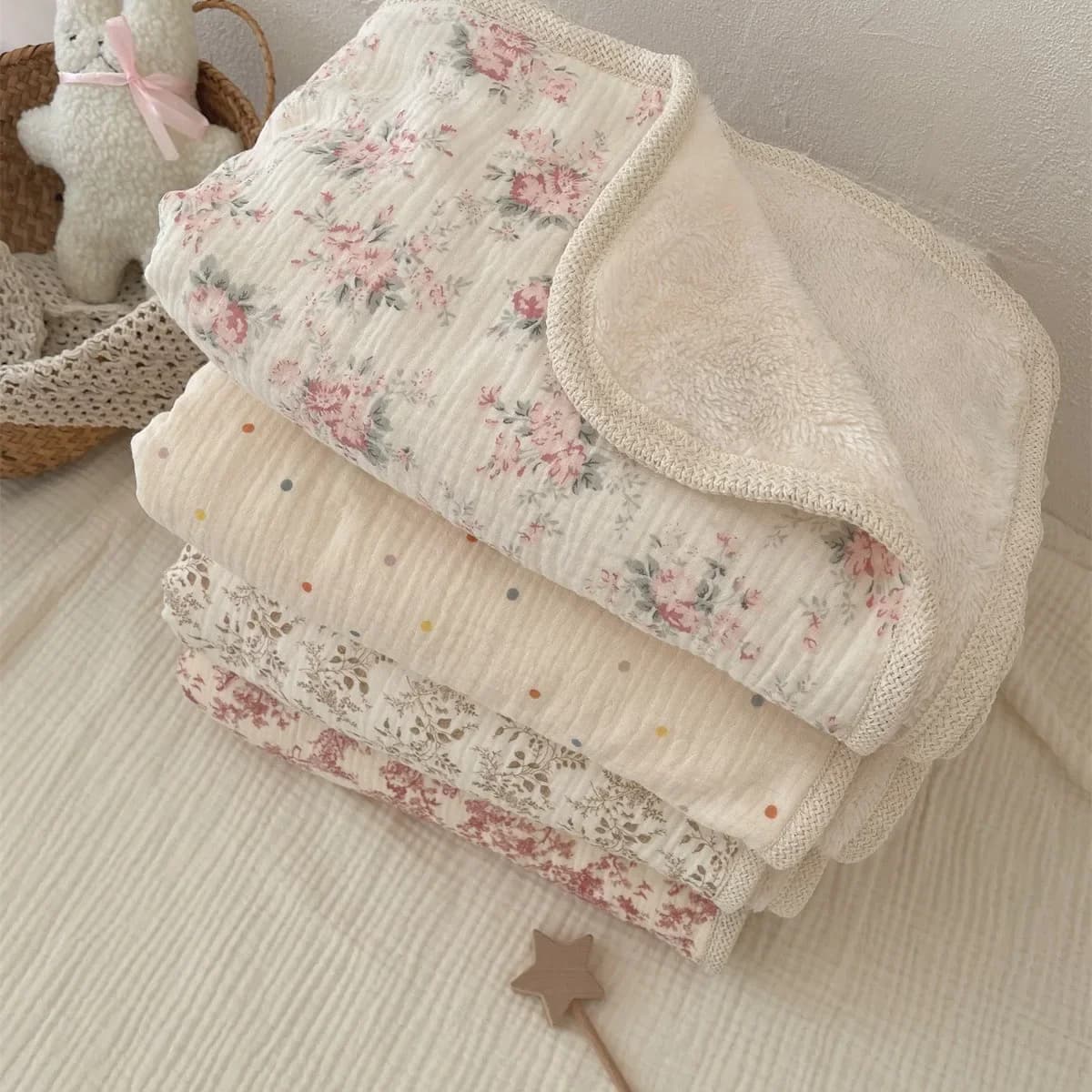 Couverture d'hiver pour bébé nouveau-né en polaire, coton mousseline, couverture de lit, couverture de poussette en velours, couverture pour