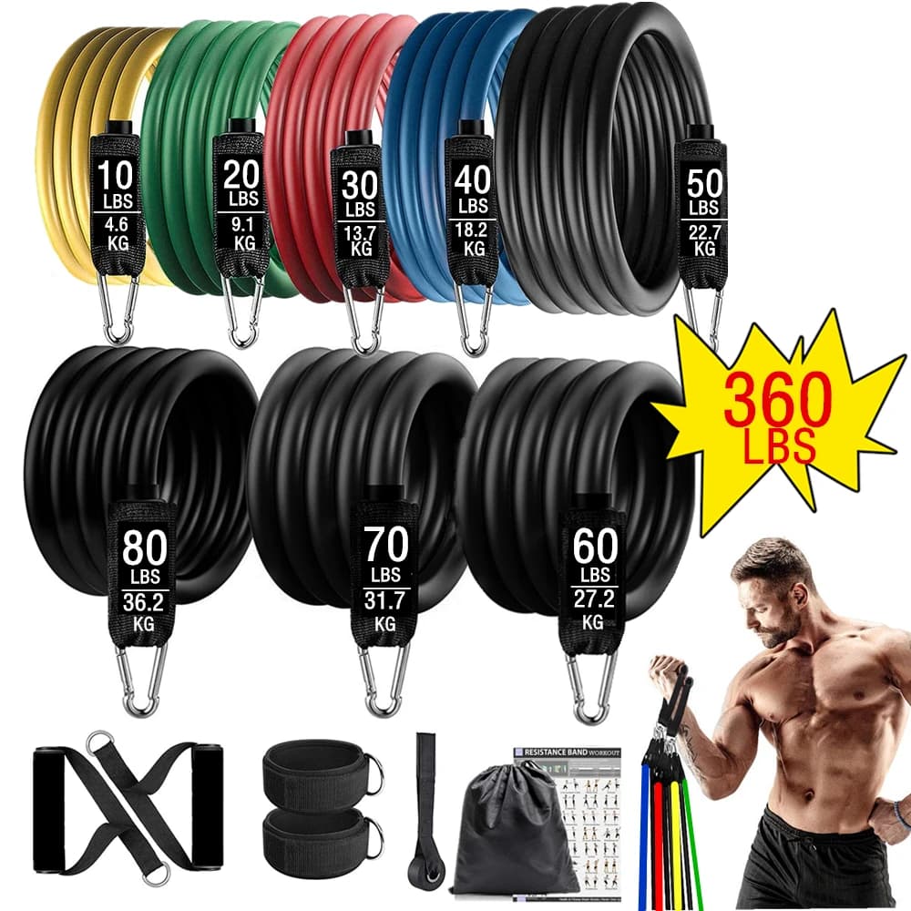 Ensemble de bandes de fitness artériel 360, tubes élastiques, ULcôtelée, bande de yoga, équipement d'entraînement, salle de sport à domicile,