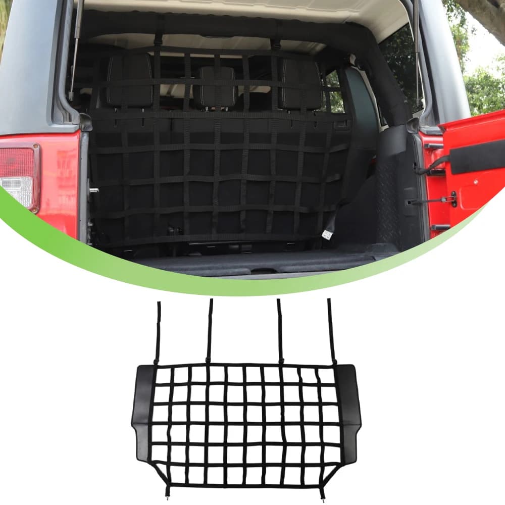 Séparateur de barrière pour chien de voiture, filet pour animaux de compagnie, maille de sécurité pour Jeep Wrangler JK JL Gladiator JT 2007 –
