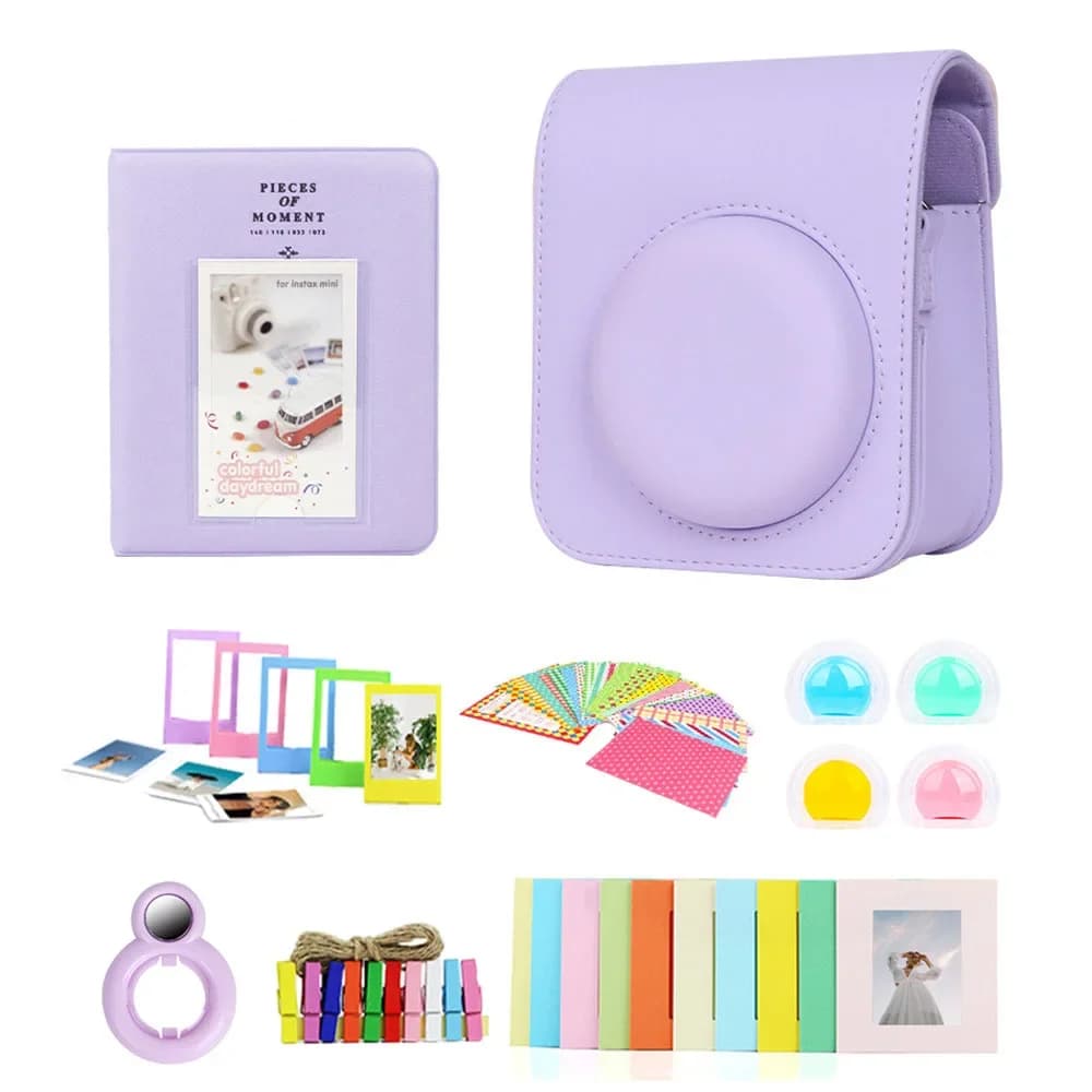 Kit d'accessoires pour appareil photo Fujifilm Instax Mini 12, 7 en 1, étui à bandoulière, cadre de Film pour Album Photo, filtres, objectif pour