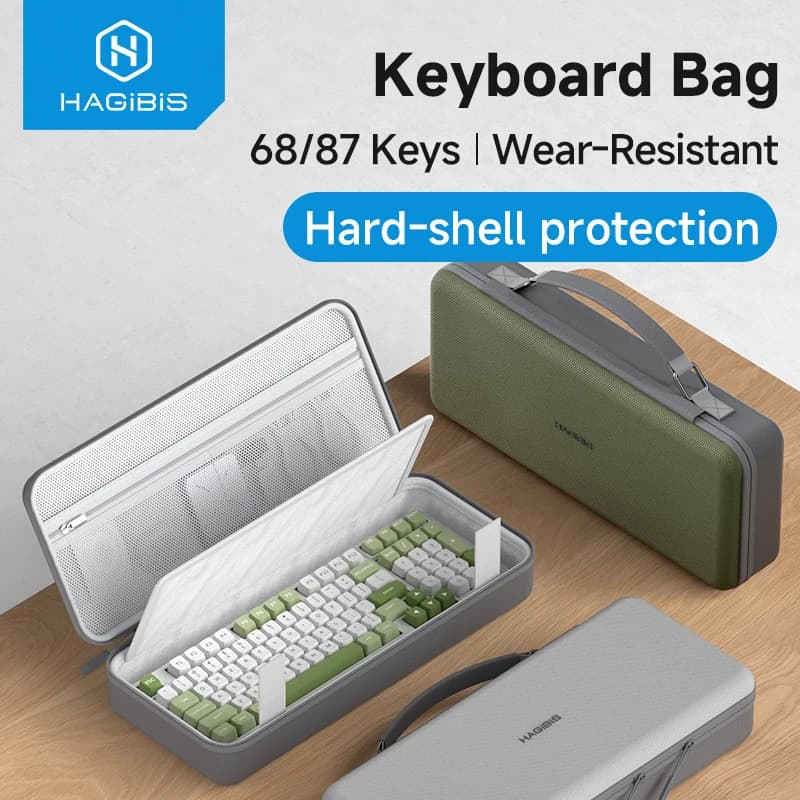 Hagibis clavier Portable étui de transport 68/87 touches EVA pochette de voyage organisateur électronique étui de voyage sac rigide antichoc