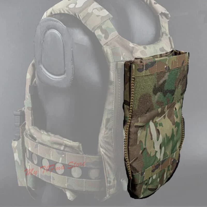 Pochette à eau à fermeture éclair double face avec panneau arrière, sac d'hydratation camouflage, sangle Molle pour gilet tactique FCPC V5