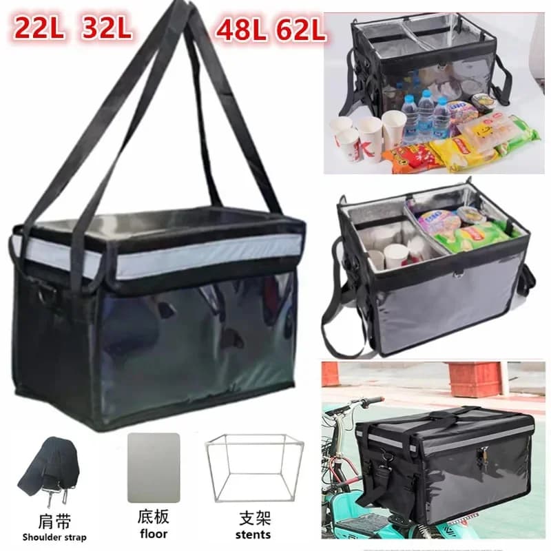 Support arrière pour MOTO 22L/32L/48L/62L, boîte à emporter, panier de pique-nique en plein air, sac isolé réfrigéré, boîte de livraison de