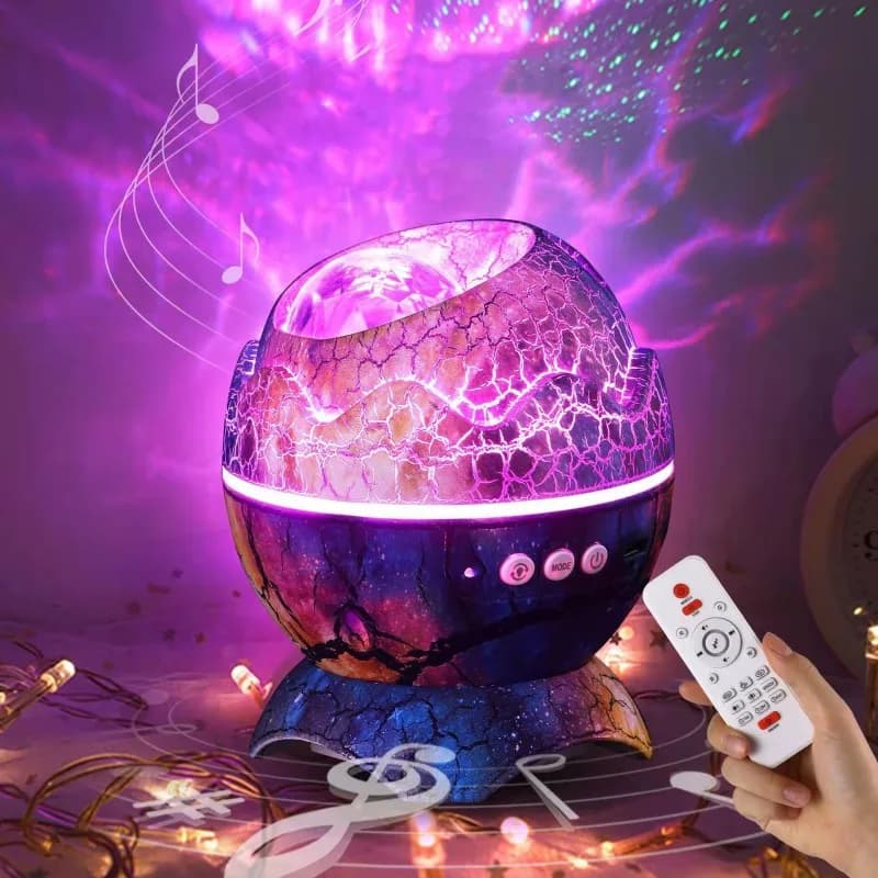 Lampe LED en Forme d'emouf de Dragon pour Enfant, Projecteur Étoilé, Coquille de Dinosaure, Galaxie, Compatible Bluetooth, avec Télécommande,