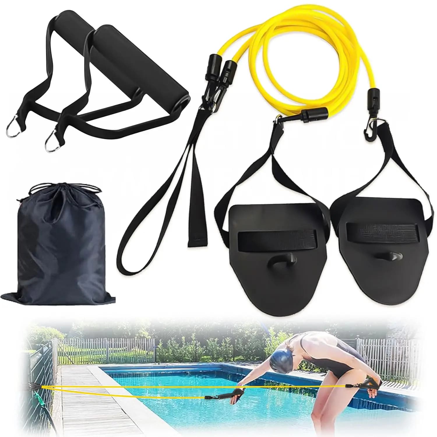 Simulation professionnelle exercice de natation terre bras force entraînement Fitness bande de résistance palmés à la main pagaie natation