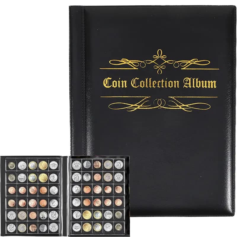 Organisateur de pièces de monnaie 480 pièces, album commémoratif, livre de collection, rangement pratique, présentoir de pièces de monnaie pour