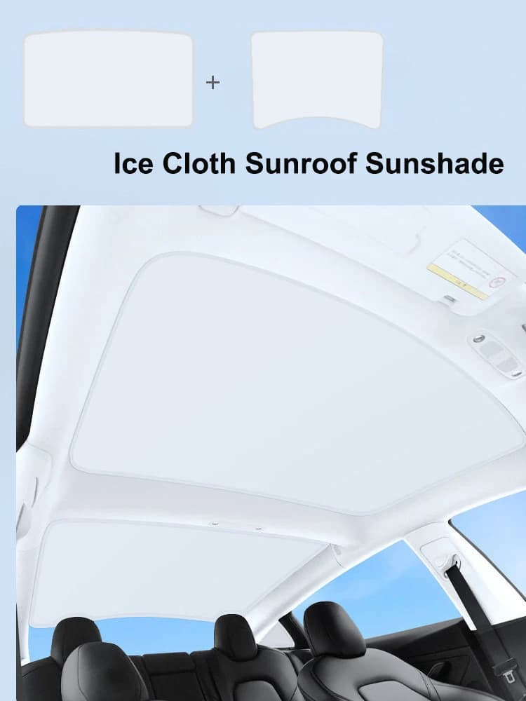 Pare-soleil pour Tesla Model Y YL Juniper Standard Model 3 Highland 2025-2020 2026 LAUNCH en tissu glacé avec boucle pour pare-soleil avant et