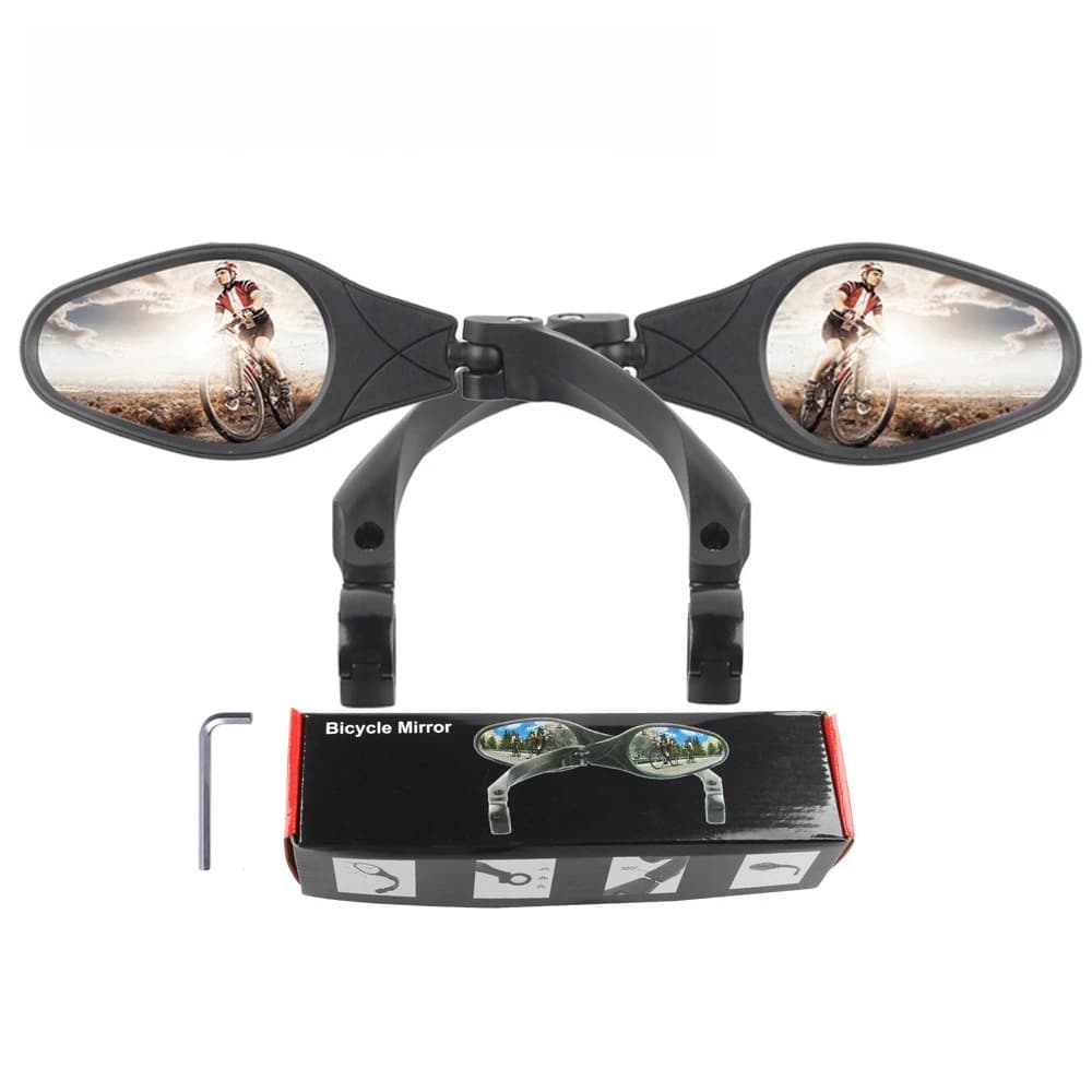 Rétroviseur de vélo en acier inoxydable, pliable et rotatif, miroir réfléchissant plat pour vélo de montagne, accessoire de cyclisme