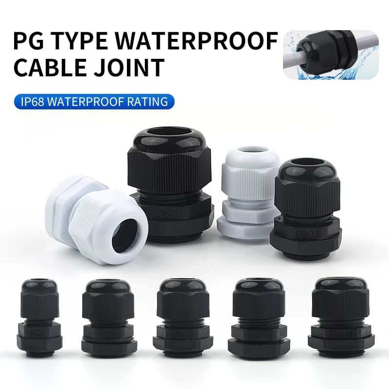 10 pièces PG7-PG36 série presse-étoupe étanche entrée IP68 PG7 9 11 13.5 16 19 21 25 29 36 pour connecteurs en plastique Nylon 3-6.5mm