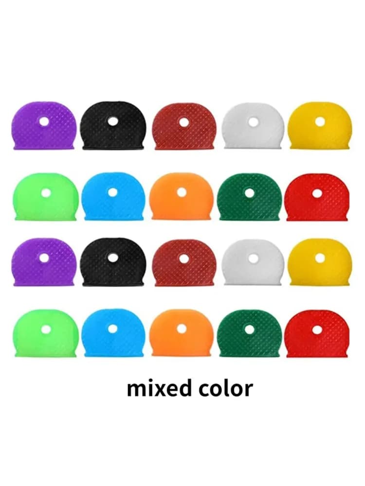 10 pièces 24 pièces 32 pièces couleur manchon de clé couleur mixte Silicone souple élastique porte-clés marquage pour distinguer la clé pour