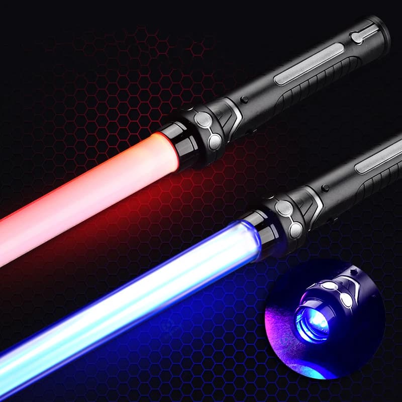 Nouveau 80/66cm sabre Laser duel RGB Laser épée jouets sabre lumineux 7 couleurs enfants Force FX FOC Blaster jouets Jedi Laser épée cadeau 2P