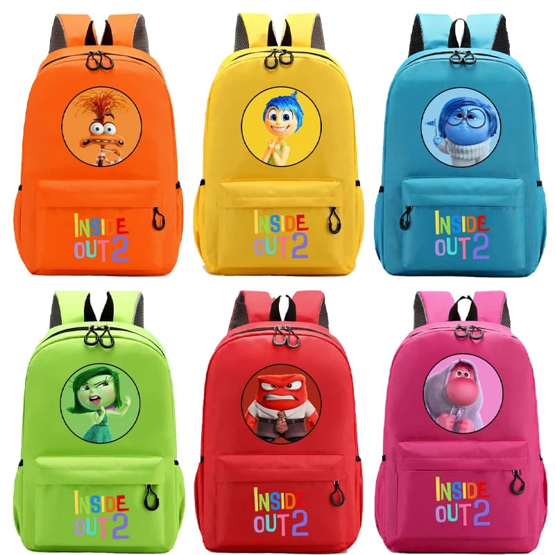 Sac à dos Inside Out 2 Joy Sadness pour garçons et filles, sac à dos d'enfant, dessin animé, anime, sac à dos mignon pour étudiants, sac en